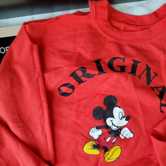 Disney Original Cold Shoulder Mickey Mouse Sweatshirt - Picture 5 of 6